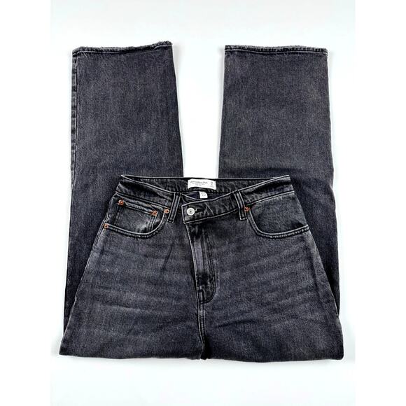 Abercrombie High Rise 90s Relaxed Jeans – Size 28‎ Short, Washed Black, NEW - Picture 4 of 10